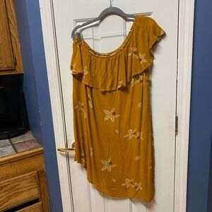 Mossimo Off the Shoulder Yellow Floral dress Women's Plus Size XXL Summer.